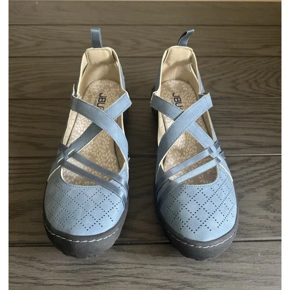 JBU Jambi Nicole Sandal Mary Jane Blue Strappy Comfort Memory Foam Casual - Picture 6 of 8